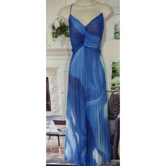 NWT Express Size Xl Maxi Dress Wedding Guest Beachy Boho Waves Marble Print - Picture 4 of 12